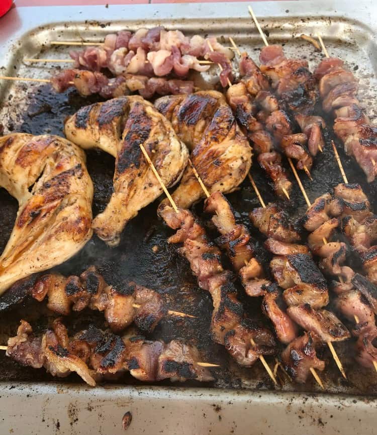 Chicken and pork barbecue by Mark Vallejo of Tiangge Asian grocery and take away