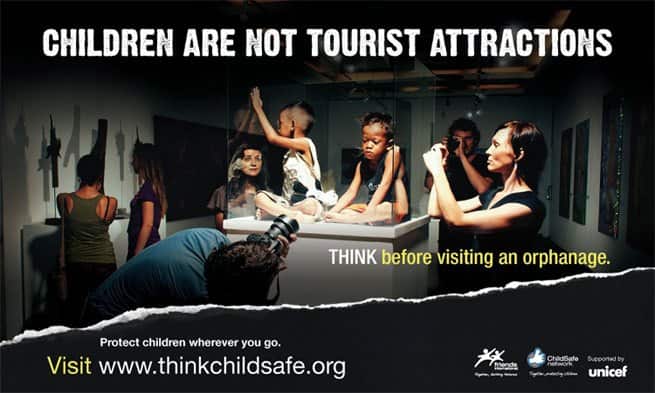 Friends International estimates there are almost 300 orphanages operating in Cambodia’s main tourist cities. Source: Think Child Safe.