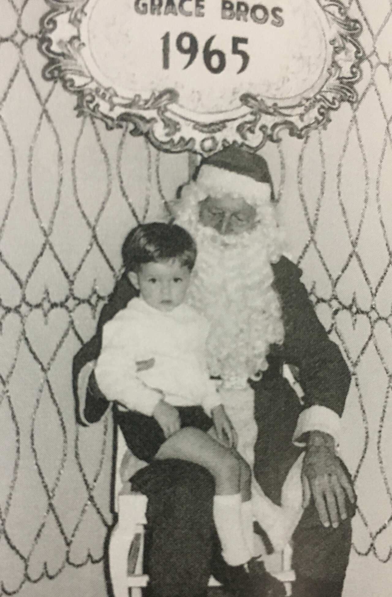 Anthony Albanese at the age of 2 with Santa Clause
