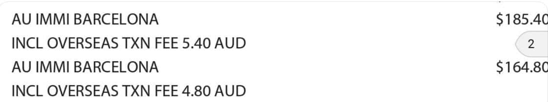 Bank transactions confirming that the debiting account was based overseas, in Spain