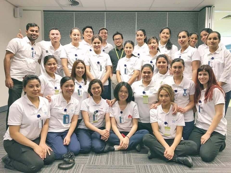 Blessa with classmates during Bridging course in Bachelors in Nursing 