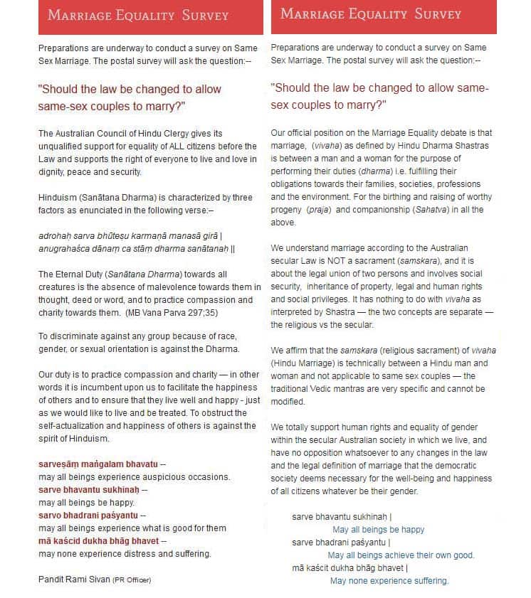 The Australian Council of Hindu Clergy statement