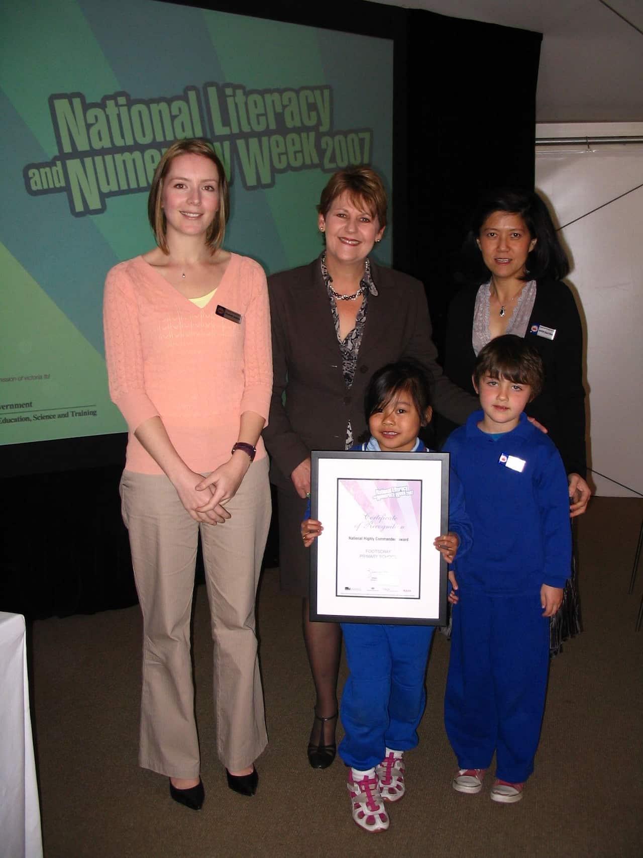 Giải thưởng Bộ Giáo dục Vic dành cho FPS nhân Tuần lễ Nước Úc nâng cao nhận thức về môn Đọc, Viết, Làm Toán năm 2007
