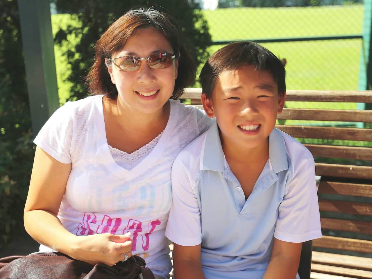 Coleman Wong and his mother