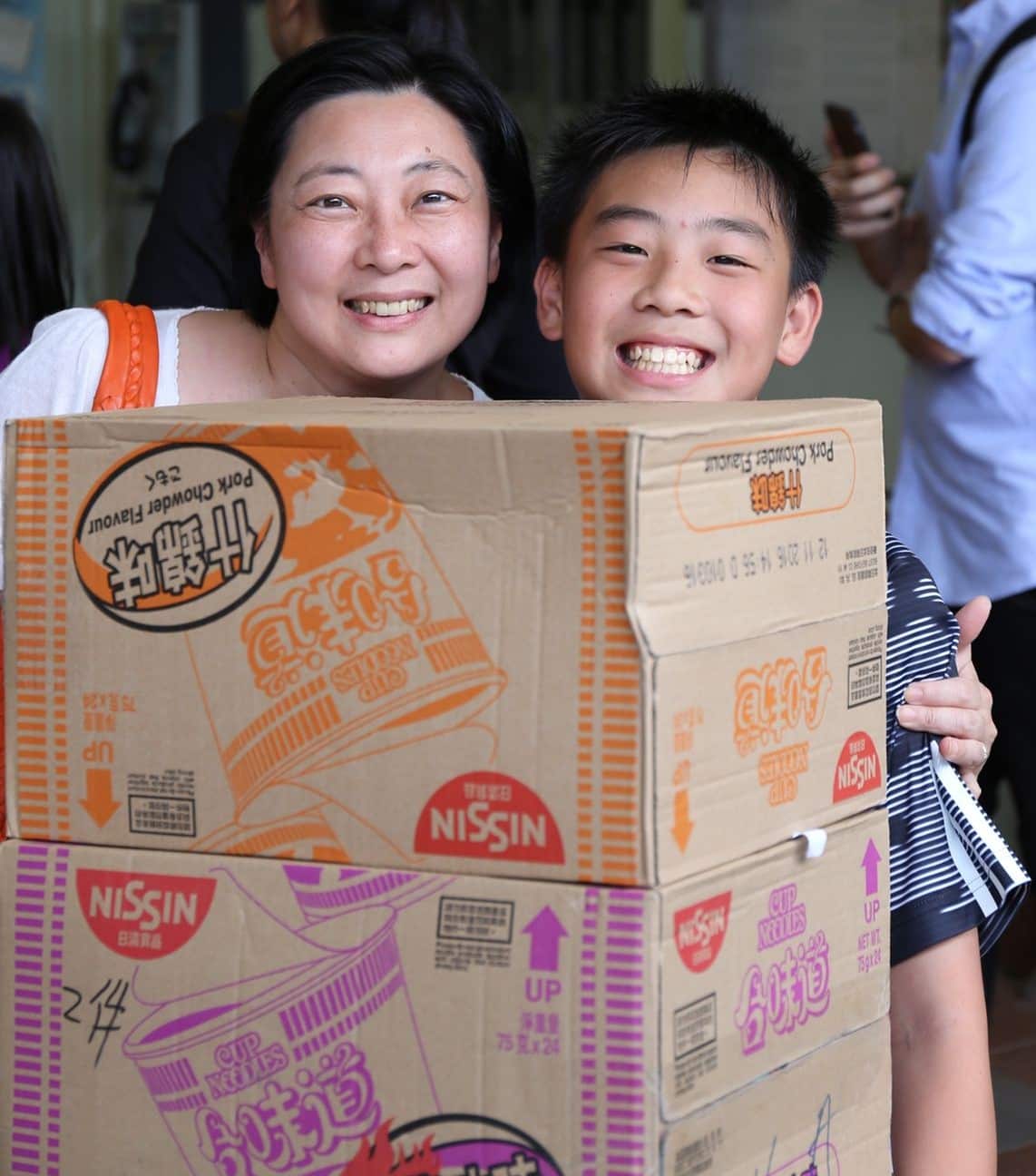 Coleman Wong and his mother