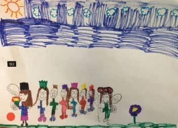 Student drawing about leadership, as part of Claudia Escobar's research.