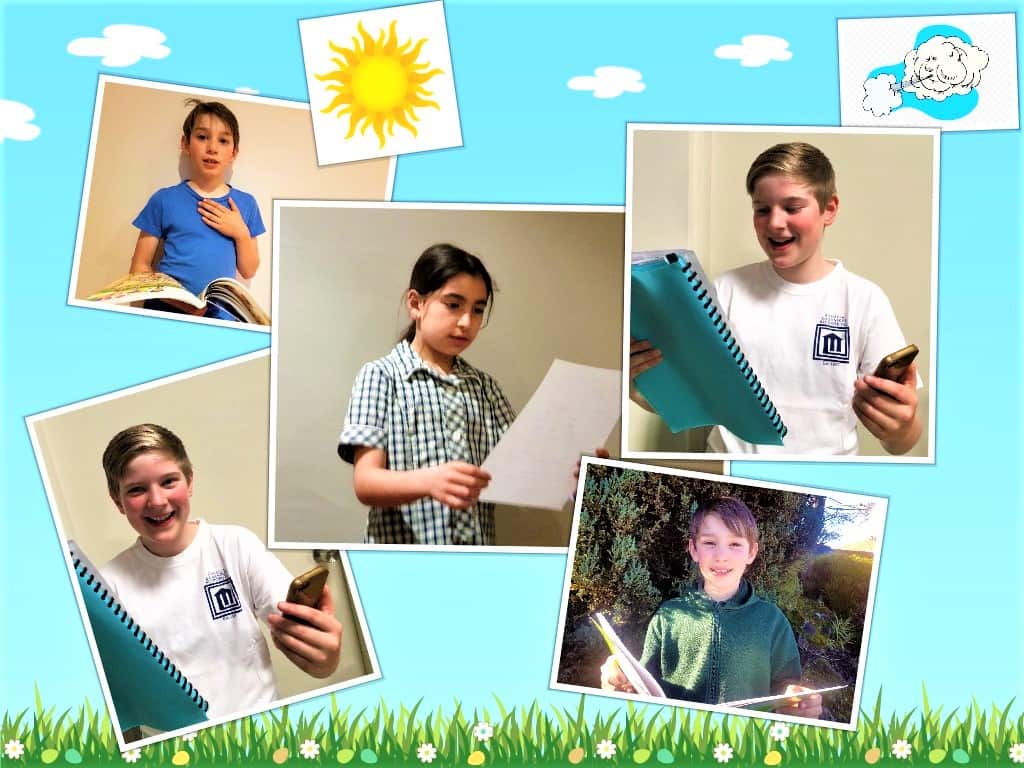 Greek language school students, Maria, Giorgos and Maximos. 