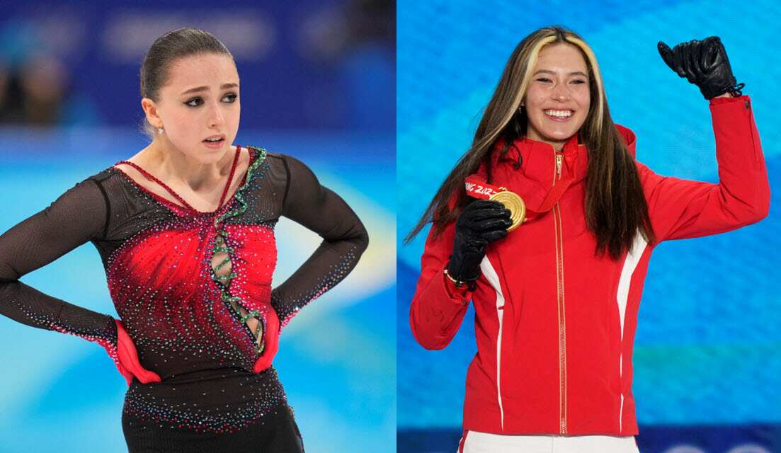La pattinatrice russa Kamila Valieva e Gu Ailing, sciatrice freestyle statunitense con cittadinanza cinese.