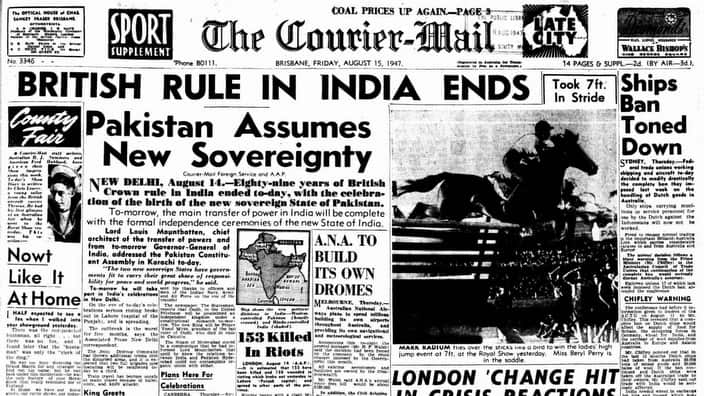 Courier Mail India independence