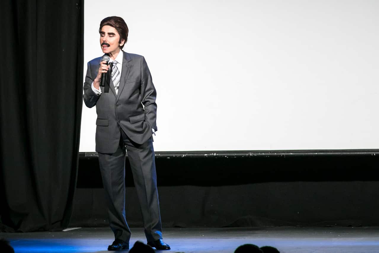 Actress in a male role on stage