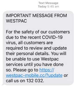 Fake insurance phishing text