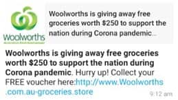 Fake bank phishing text