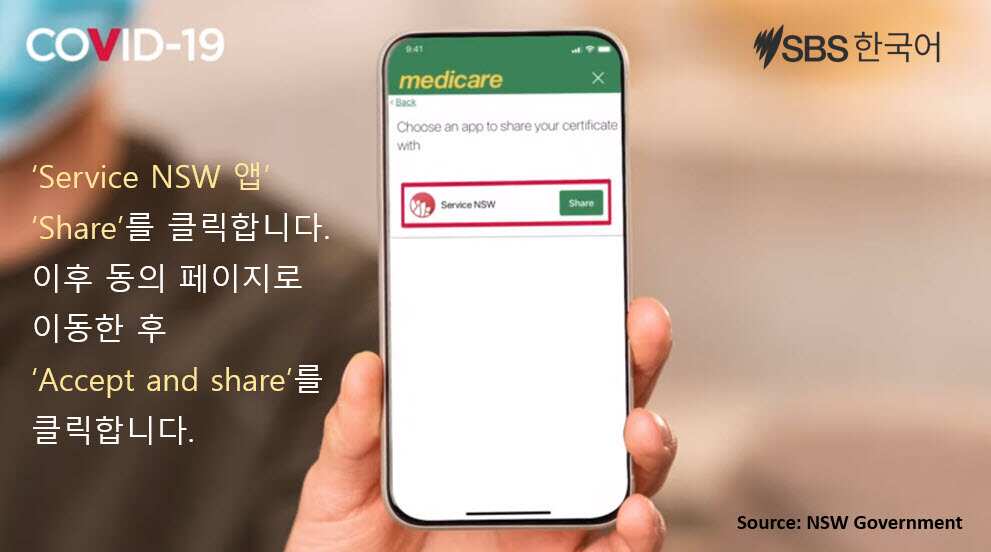 코로나19 백신 접종 증명서를 Service NSW 앱에 추가하려면?