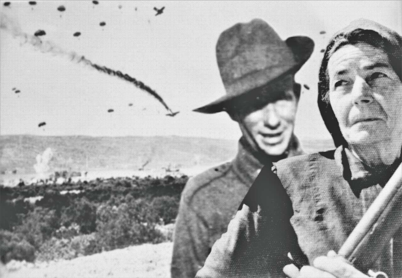 A Cretan woman and Anzac Ned O'Leary.