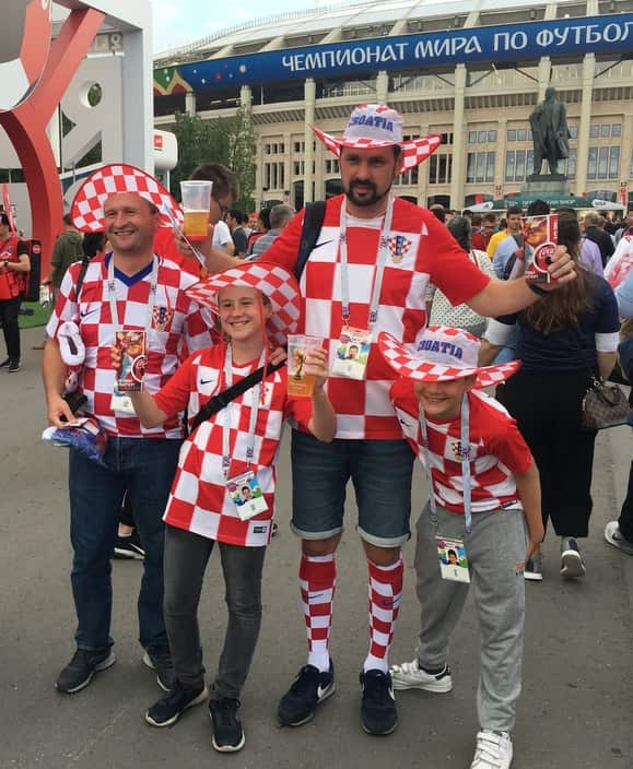 Croatian fans in front of Luzhniki Stadium