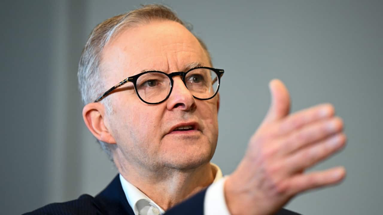 Australian Prime Minister Anthony Albanese speaks to media during a press conference in Darwin, Wednesday, June 8, 2022. 