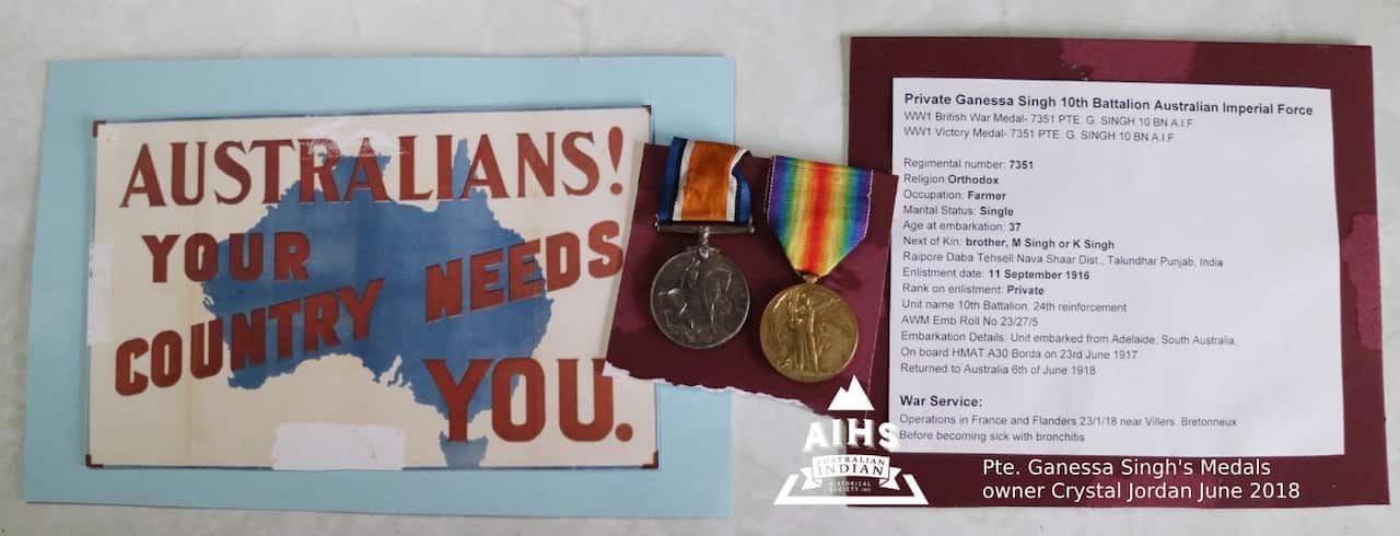 Medals of Pvt Ganessa Singh