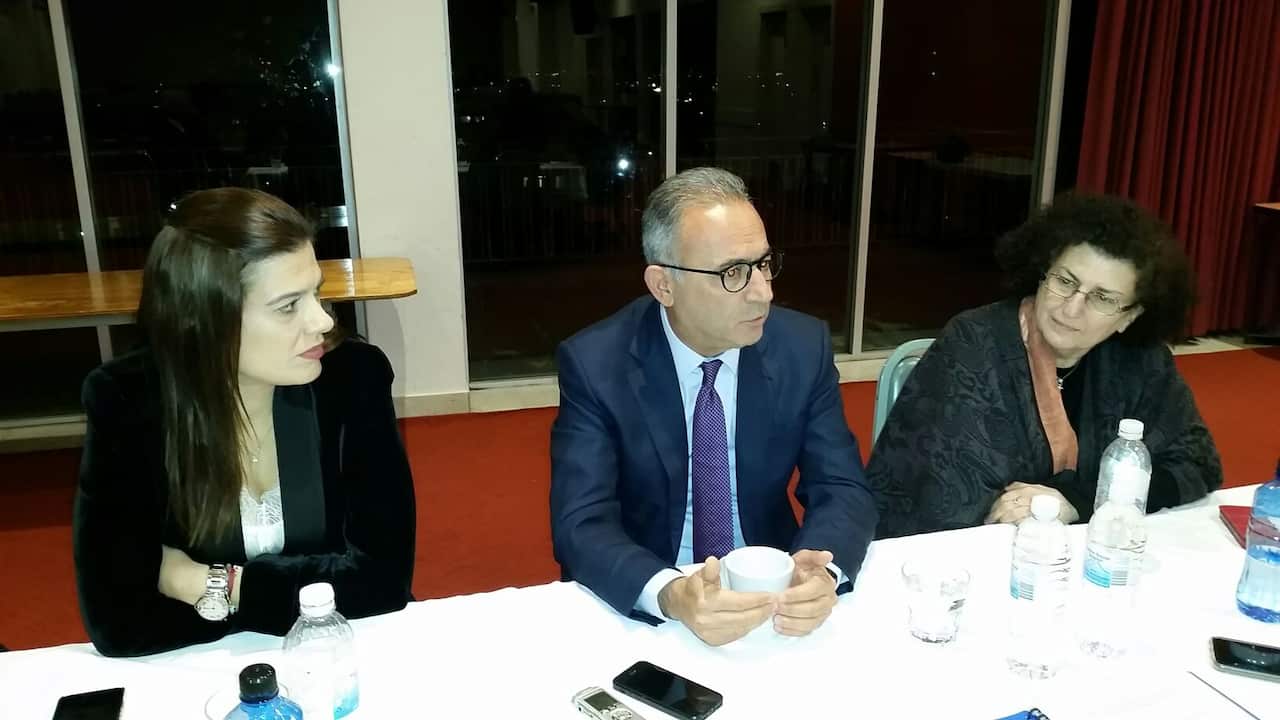 Η Υφυπουργός Ναυτιλίας της Κύπρου Νατάσα Πηλείδου, ο Πρόεδρος του ΔΗ.ΣΥ Αβέρωφ Νεοφύτου και η Ύπατη Αρμοστής της Κύπρου στην Αυστραλία Μάρθα Μαυρομμάτη