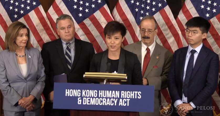 "We stand as one": Hong Kong activist with Pelosi