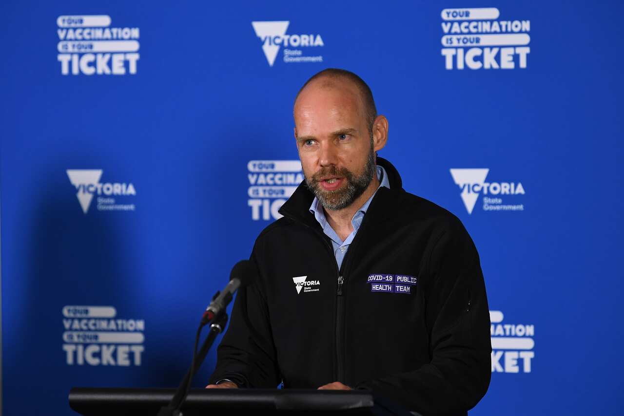 Victorian COVID-19 Commander Jeroen Weimar speaks to the media during a press conference in Melbourne.