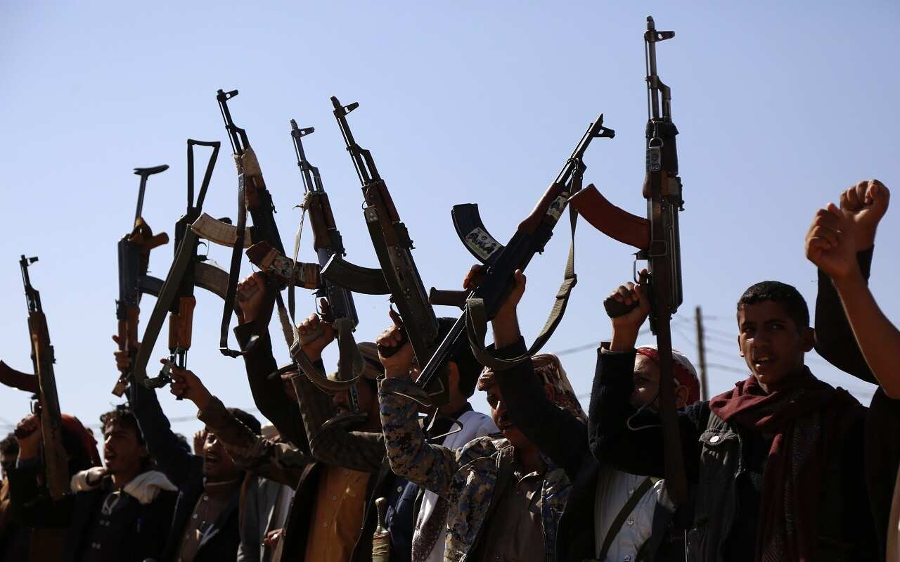 Houthi rebel gunmen are seen in Yemen.