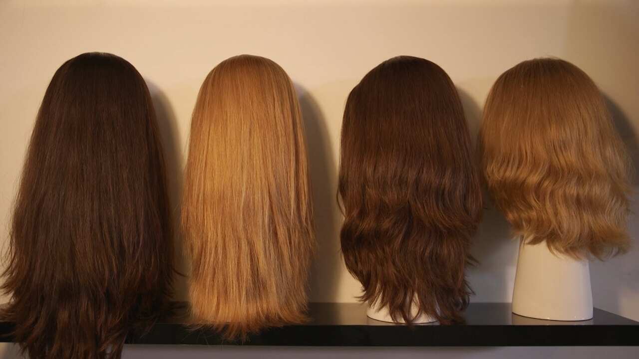 Sarah travels overseas to source wigs made from high-quality hair, including hair that's never been dyed.