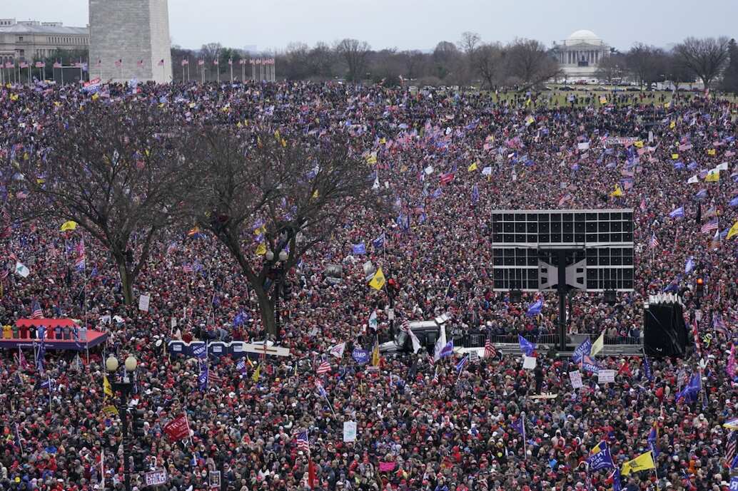 Thousands rally in support of Donald Trump near the White House on Wednesday, Jan. 6, 2021
