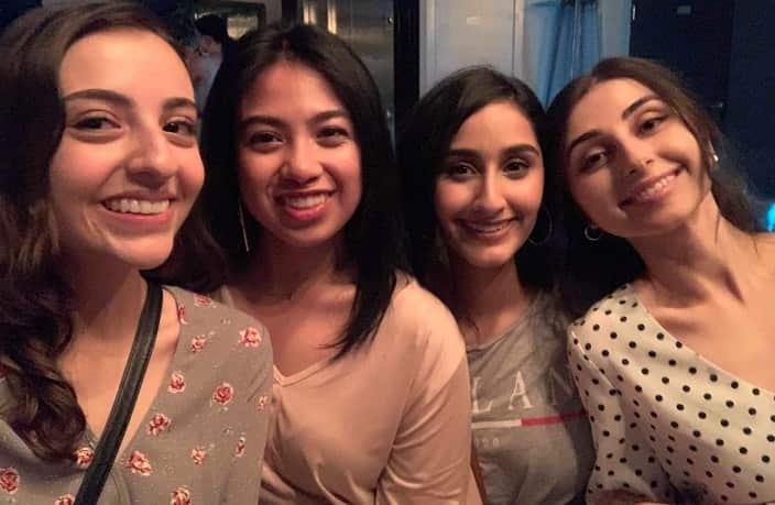 Mariam Rehman (second right) with friends in Wagga Wagga.