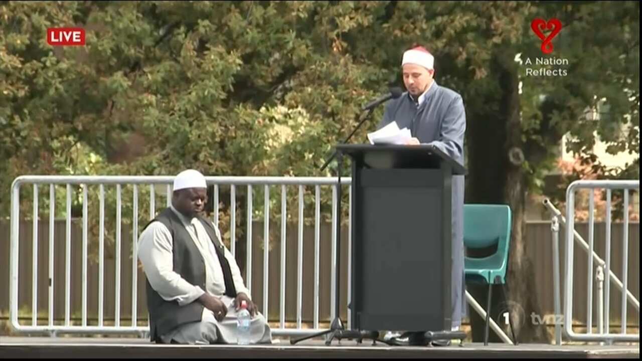 Gamal Fouda, the imam of Al Noor mosque, delivering his sermon.
