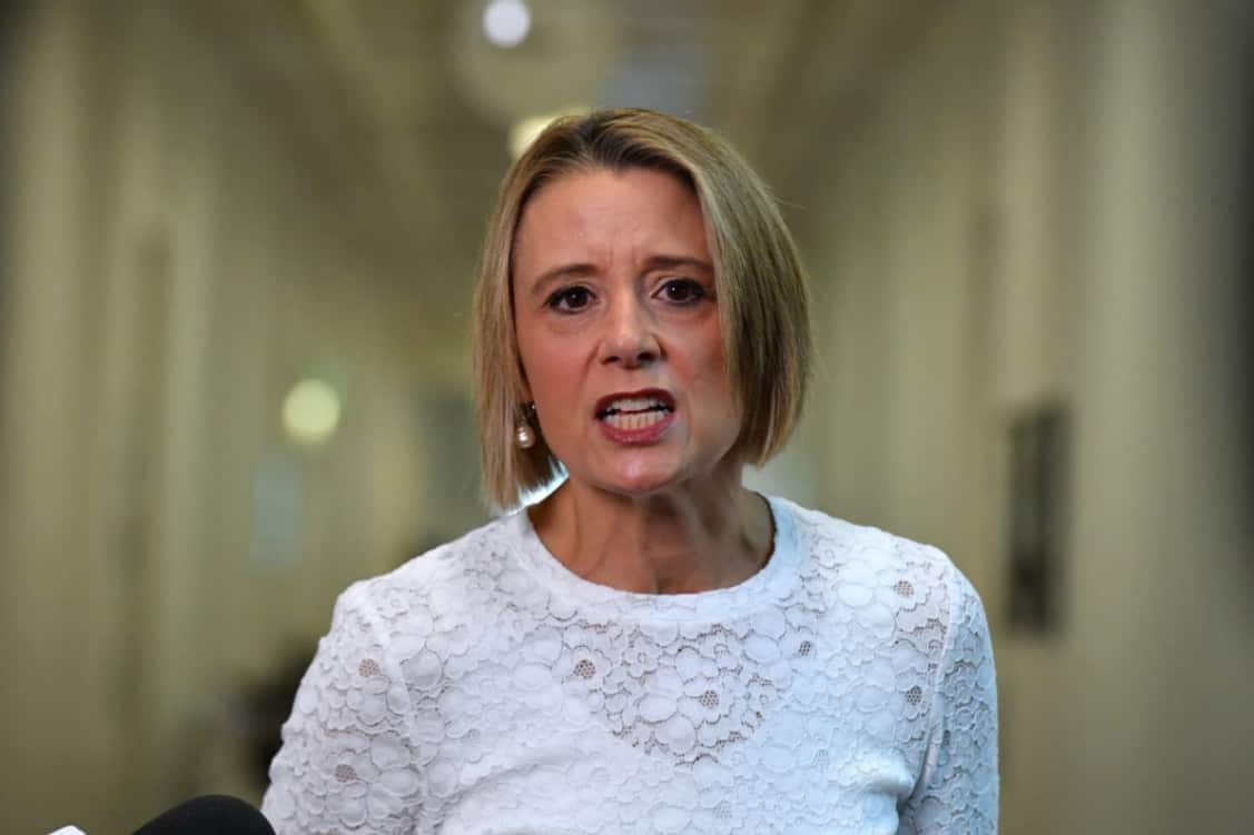 Shadow Minister for Home Affairs Kristina Keneally at a press conference at Parliament House in Canberra.