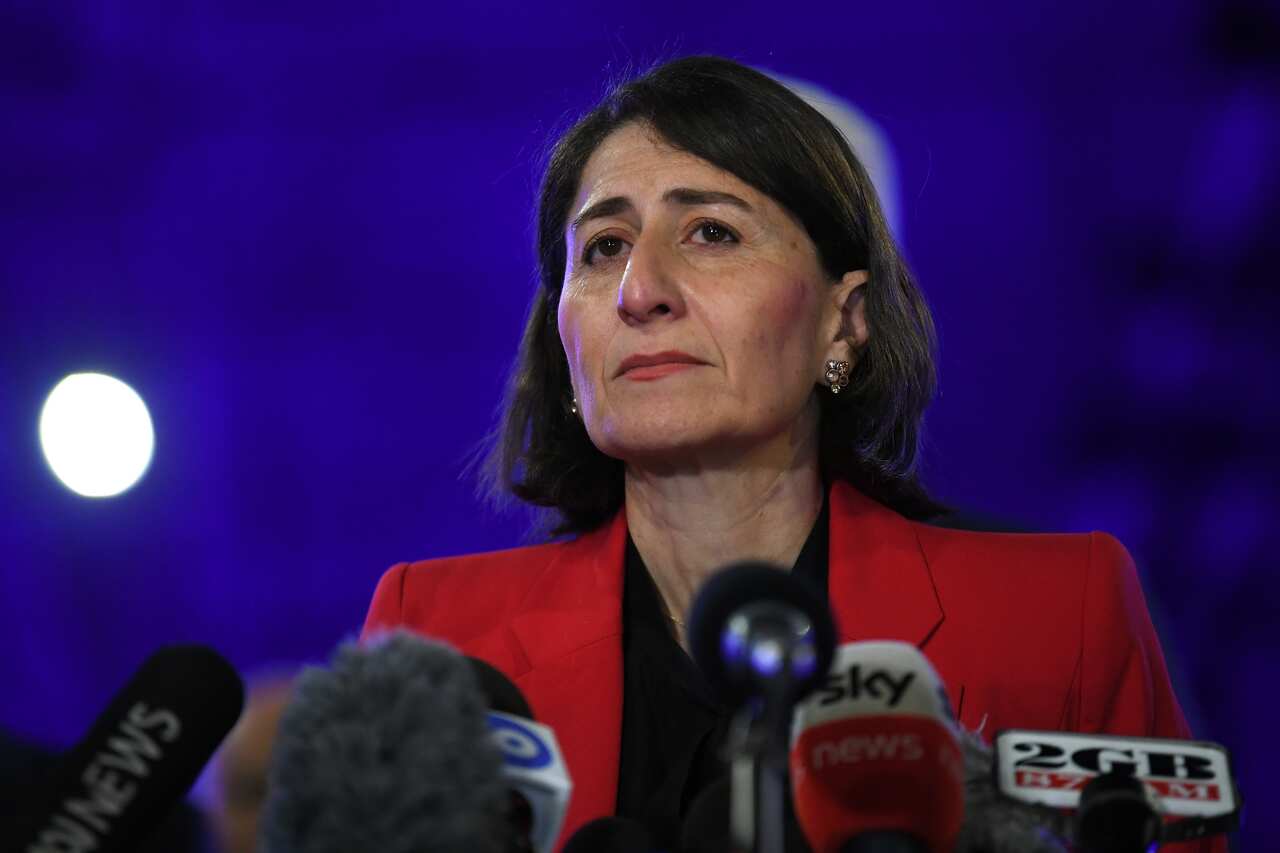 NSW Premier Gladys Berejiklian during the official opening of the NorthConnex Motorway in West Pennant Hills, Sydney, Friday, October 30, 2020. (AAP Image/Dean Lewins) NO ARCHIVING