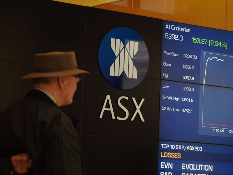The information boards at the Australian Stock Exchange, Sydney