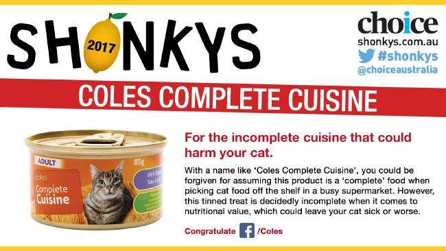 Choice found Coles’ claims over its cat food brand questionable.