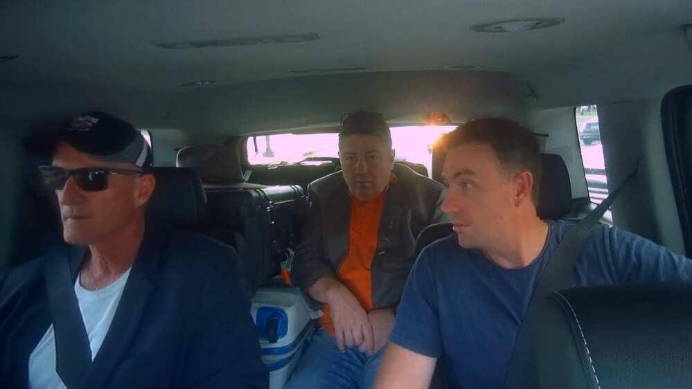 Pauline Hanson's chief of staff James Ashby (right) on his way to meet with the NRA in Washington. 