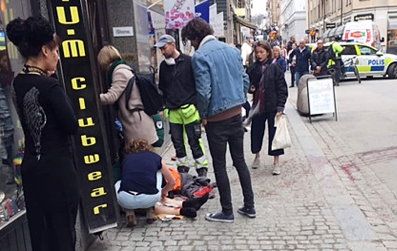 At least four people were killed when a truck crashed into department store Ahlens on Drottninggatan, in central Stockholm, Friday April 7 2017. 