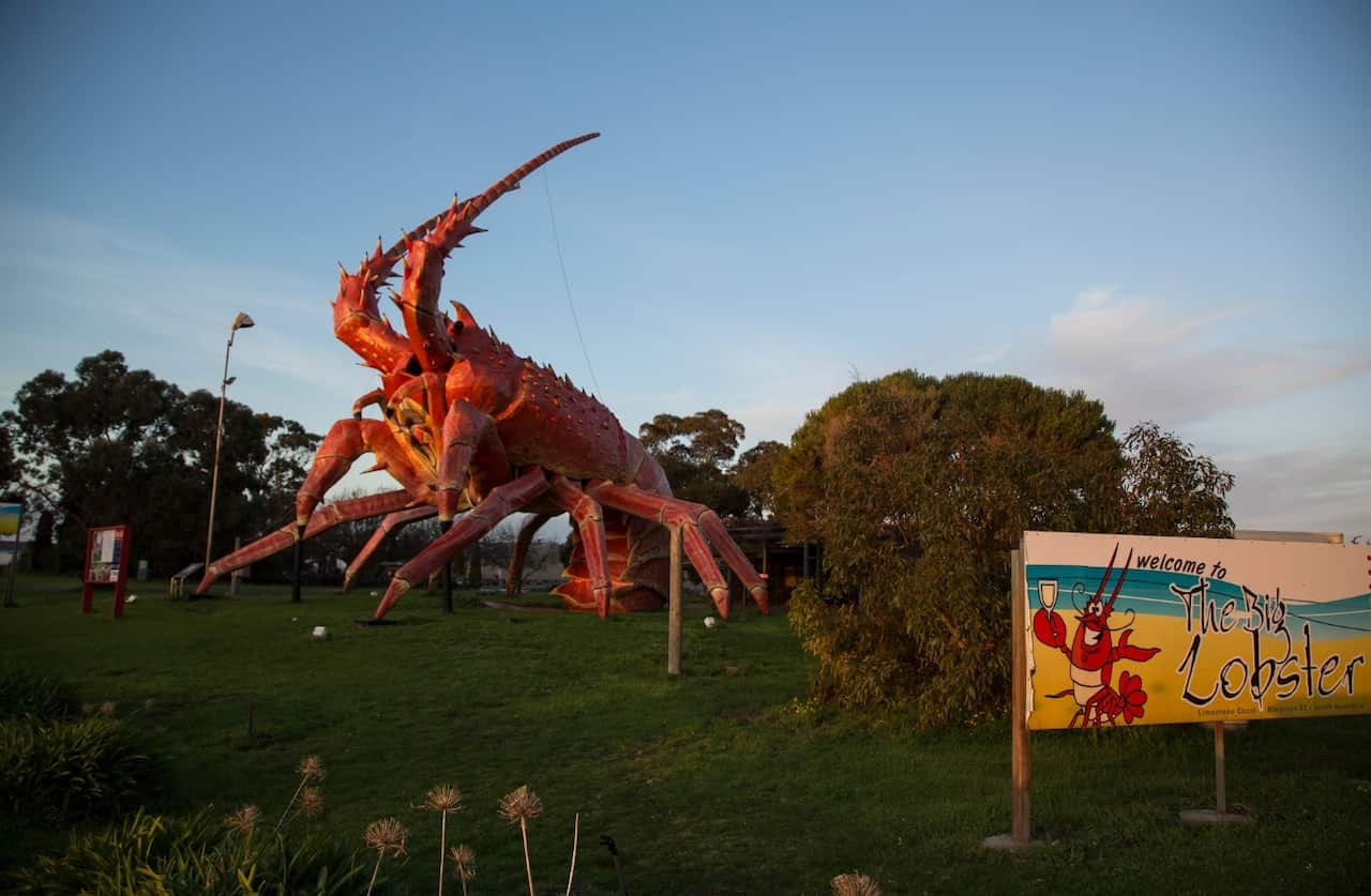 Larry­, known as The Big Lobst­er, in Kings­ton South East, Austr­alia, Aug. 1, 2018.