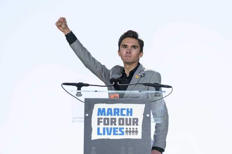 David Hogg, a survivor of the school shooting at Marjory Stoneman Douglas High School, speaks at the March For Our Lives in Washington, DC, USA, 24 March 2018.