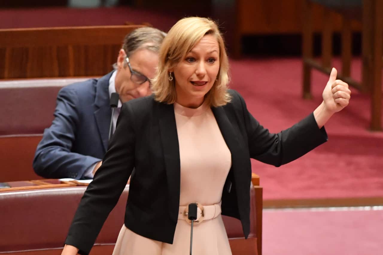 Greens Senator Larissa Waters in the Senate chamber at Parliament House in Canberra, Thursday, November 12, 2020. (AAP Image/Mick Tsikas) NO ARCHIVING