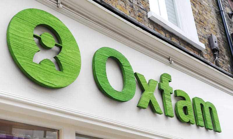 The sign of an Oxfam store in London