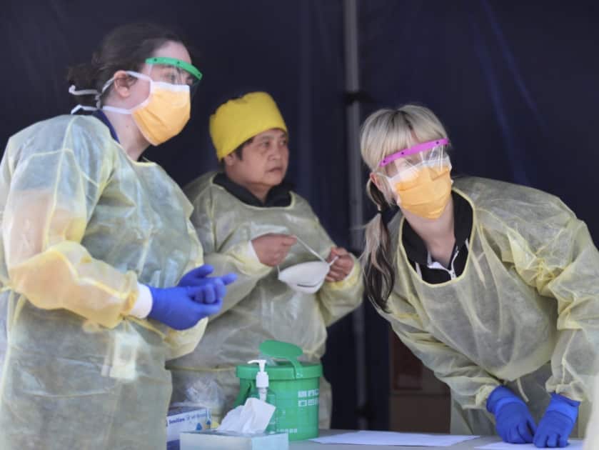 A COVID-19 testing facility in Melbourne.