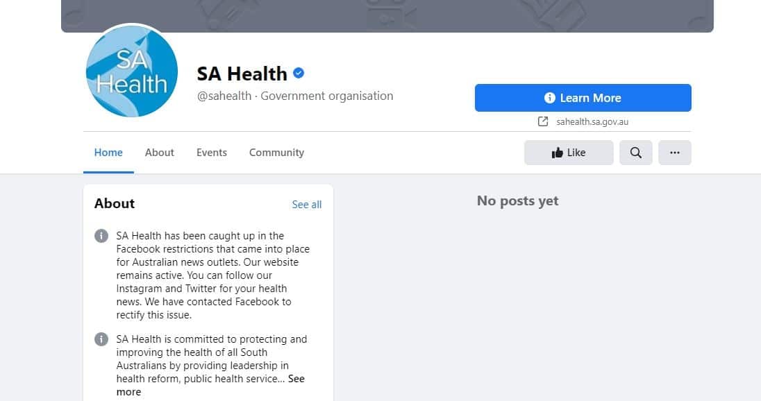 Facebook blocks the sharing of news content in Australia
