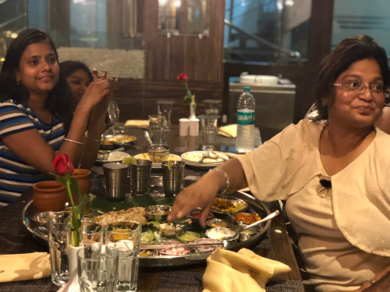 Enjoying the Dara Singh thali