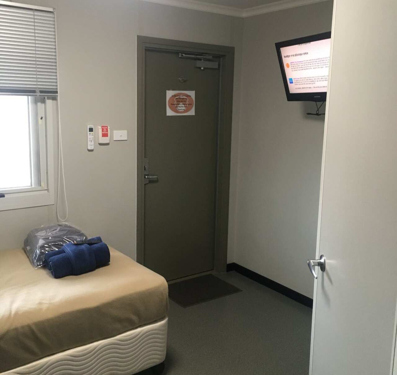 Room at quarantine facility in Darwin