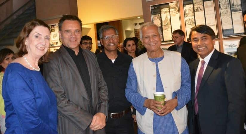 Mr. Iftekhar Abdullah is seen (third from left) with Dr. Mohammed Yunus.