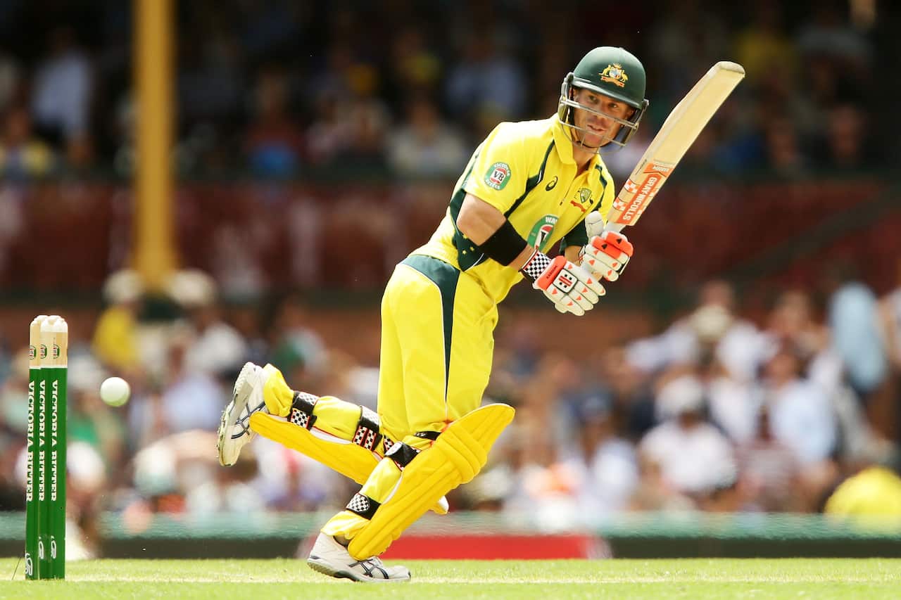  David Warner of Australia bats during game five of the Commonwealth Bank One Day Series