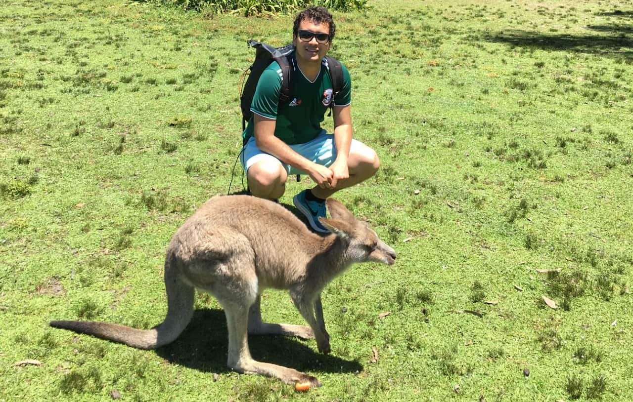 Ricardo Munoz and a local resident. 