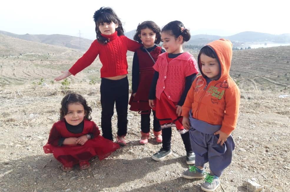 Qamaria's daughters before the family left for Australia in 2021.