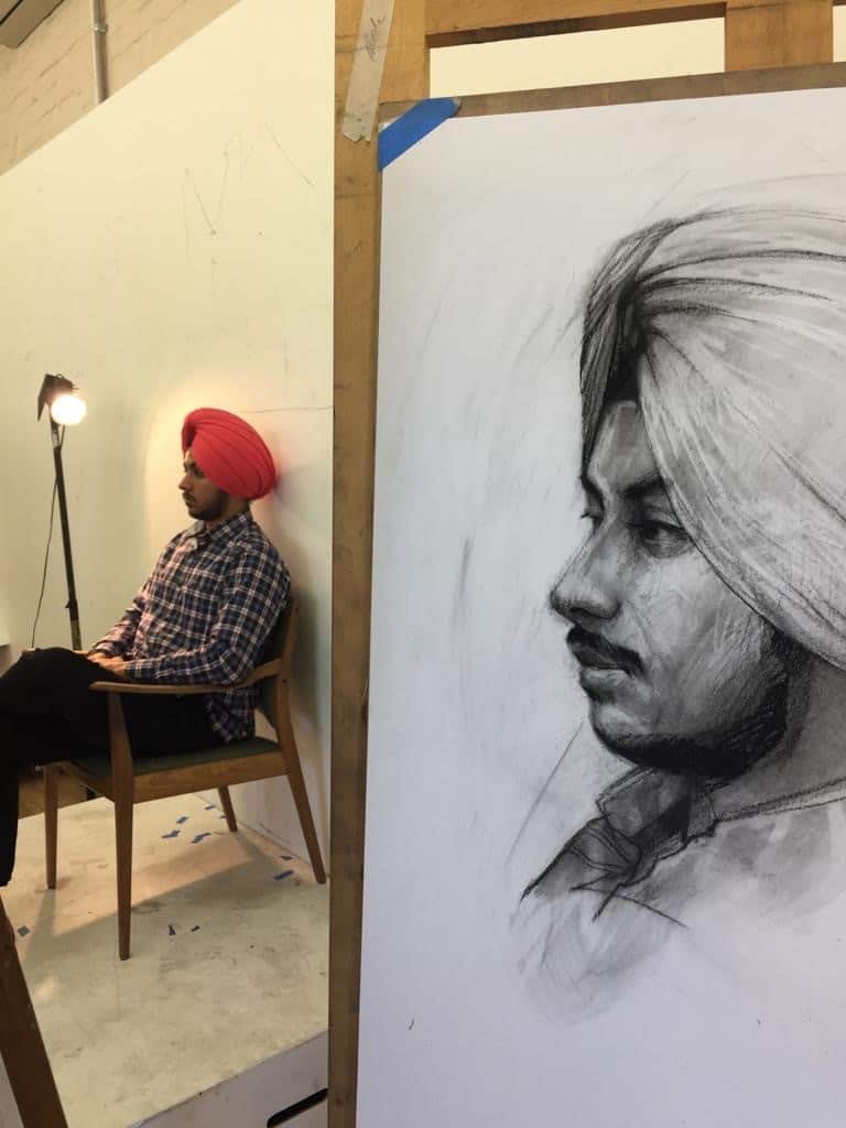 A subject and his picture made by Daniel Connell 