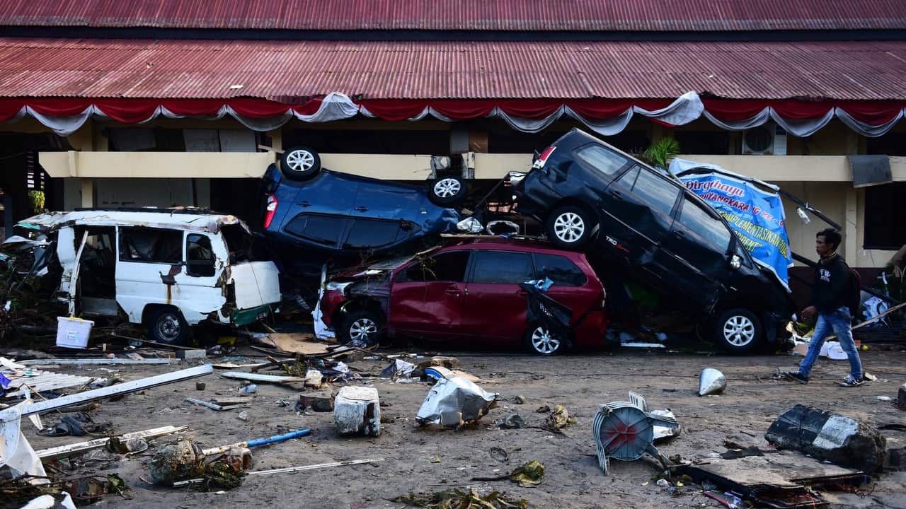A general view of tsunami devastated area in Palu, Central Sulawesi, Indonesia.