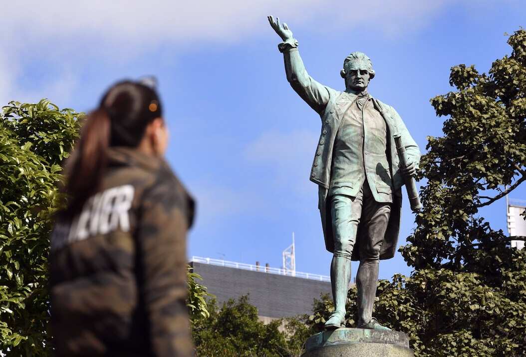 A statue of Captain James Cook in Sydney.